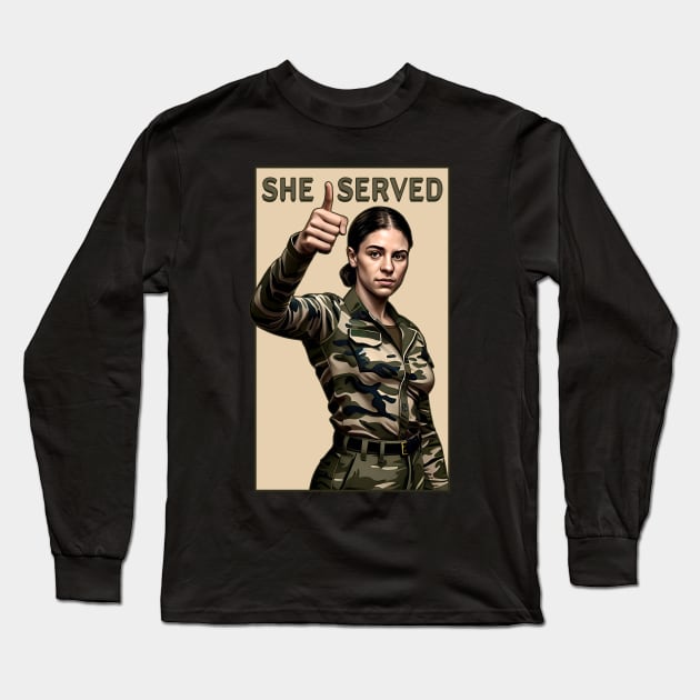 She Served Woman Veteran Long Sleeve T-Shirt by triggerleo